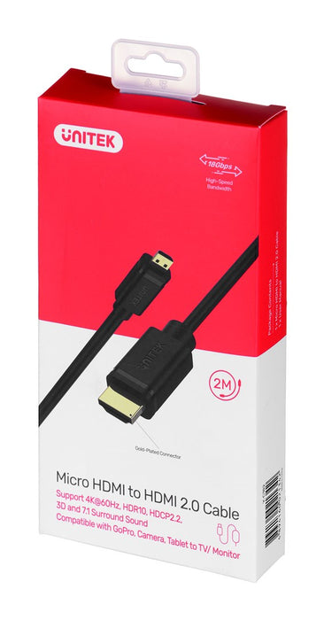 UNITEK Y-C182 HDMI 2.0, 4K60HZ,2M cable  Black