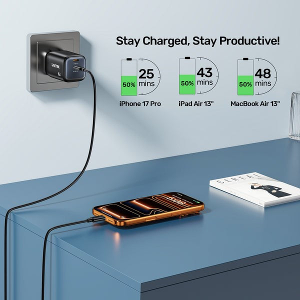 UNITEK P1129ABK01-EU mobile device charger Universal Black AC Fast charging Indoor
