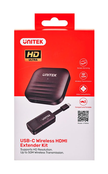 UNITEK V1184A01 AV extender AV transmitter & receiver Black