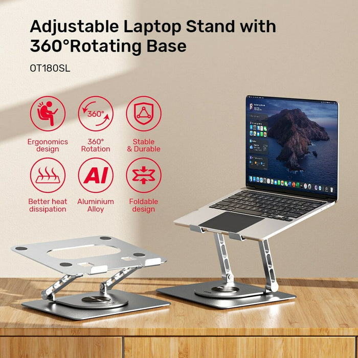 Folding and Adjustable Laptop Stand Unitek OT180SL01 Aluminium