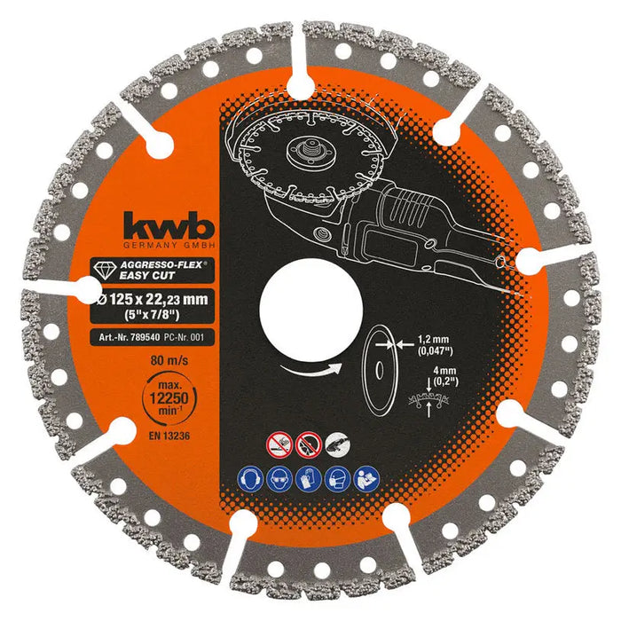 UNIVERSAL DIAMOND DISC F125 MM KWB 125x1.2x22.23 - Дискове за ъглошлайфи<<<Консумативи за