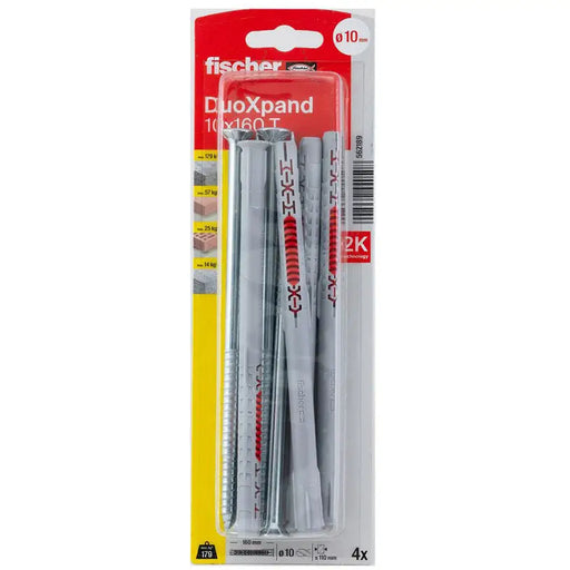UNIVERSAL DOWEL 10X160 TK 4 PCS. FISCHER DUOXPAND - Комплекти дюбели<<<Дюбели<<<Инструменти и железария<<<Praktiker