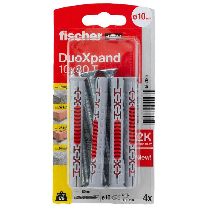UNIVERSAL DOWEL 10X80 TK 4 PCS. FISCHER DUOXPAND - Комплекти дюбели<<<Дюбели<<<Инструменти и железария<<<Praktiker