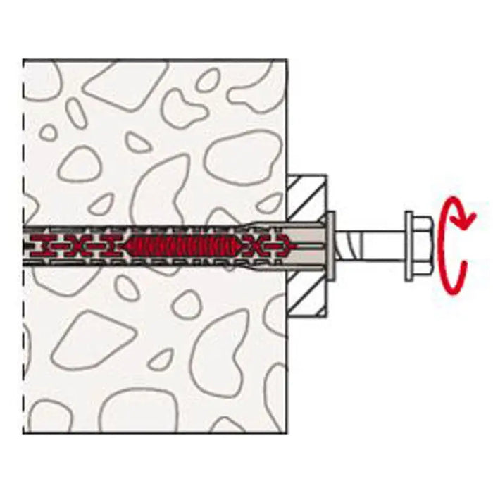 UNIVERSAL DOWEL WITH SCREW 10X80 FUS K 4 PCS. FISCHER DUOXPAND - Комплекти дюбели<<<Дюбели<<<Инструменти и
