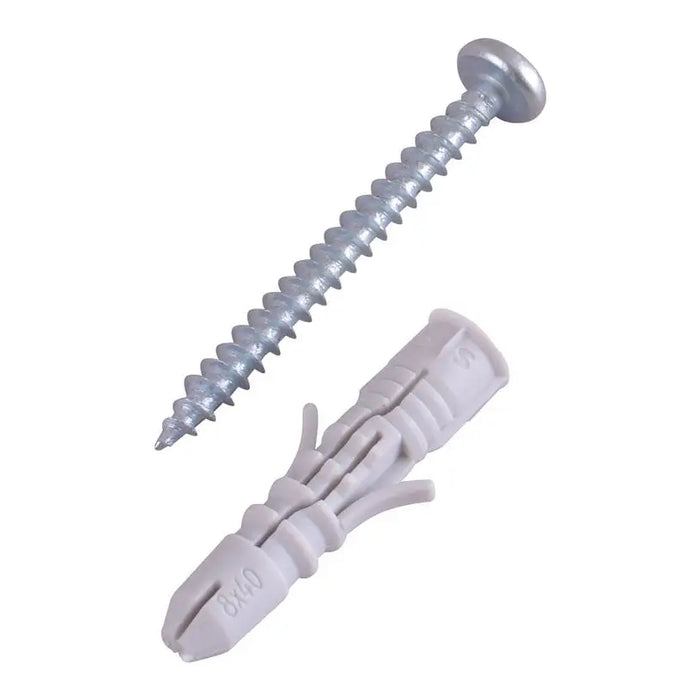 UNIVERSAL DOWEL WITH SCREW F8X40MM 6 PCS SMART - Комплекти дюбели и винтове<<<Дюбели<<<Инструменти и