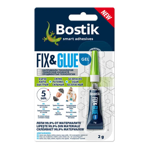UNIVERSAL GLUE FIX&GLUE GEL 2 G BOSTIK - Лепила<<<Лепила и ленти<<<Бои и лакове<<<Praktiker&&&Лепила<<<Лепила и