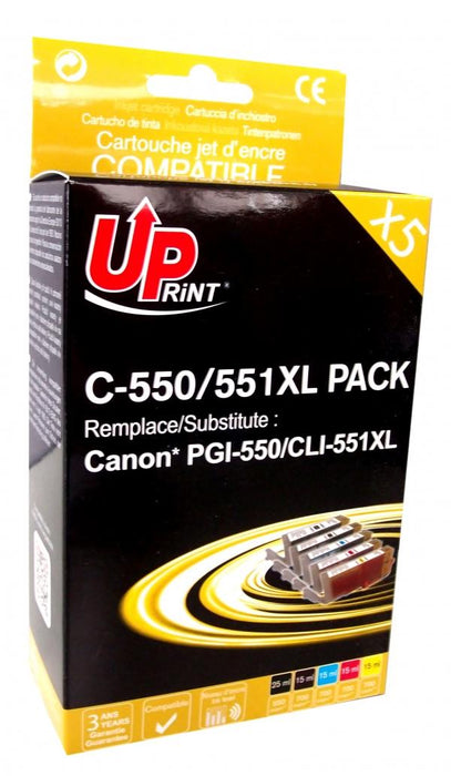 Ink set UPRINT -CANON PGI-550 + CLI-551BK/C/M/Y XL, 1x25ml+4x15ml