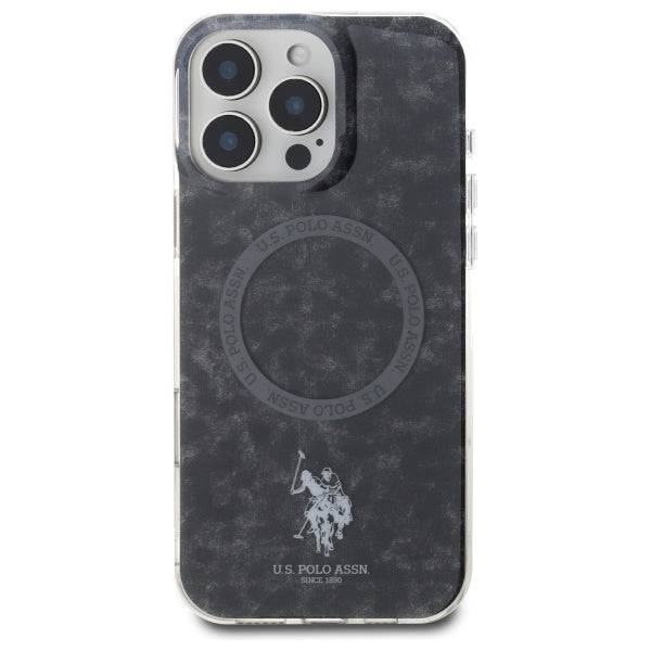 US Polo IML Ring MagSafe Case for iPhone 16 Pro Max - Black