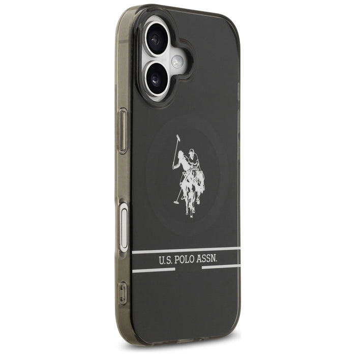 US Polo DH and Bottom Stripe Logo MagSafe iPhone 17 Case - Black