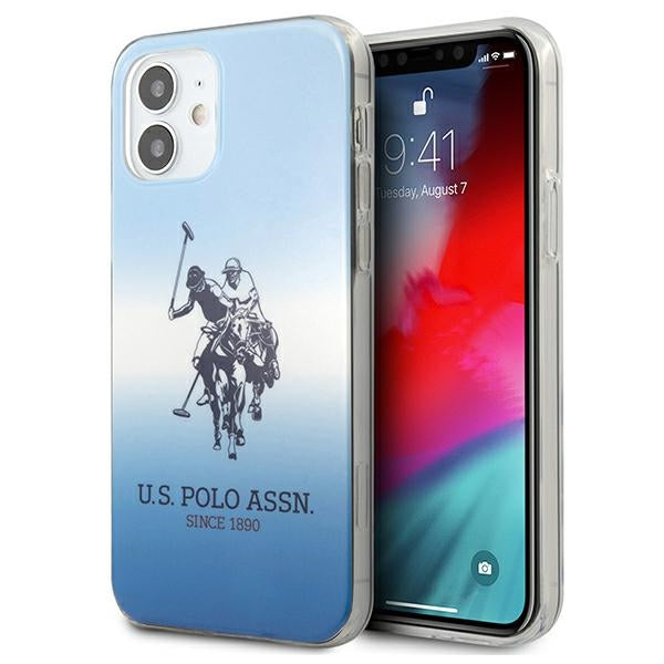 US Polo Assn. Gradient Pattern Collection iPhone 12 mini Case - Blue