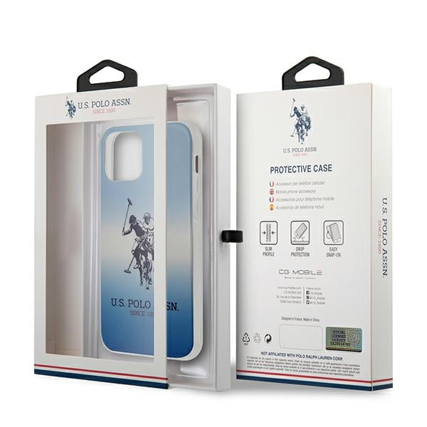 US Polo Assn. Gradient Pattern Collection iPhone 12 mini Case - Blue
