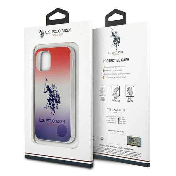 US Polo Assn. Gradient Pattern Collection iPhone 12 mini Case - Red and Blue