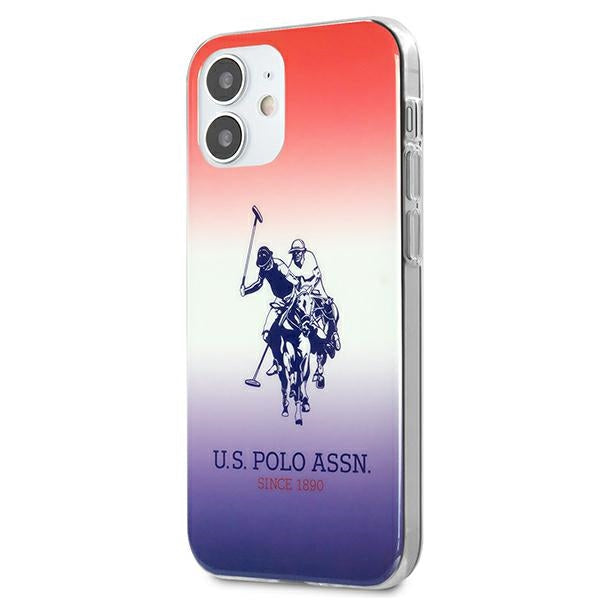 US Polo Assn. Gradient Pattern Collection iPhone 12 mini Case - Red and Blue