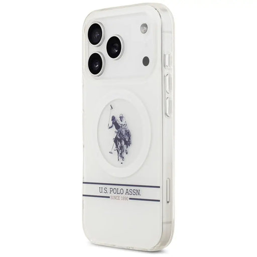 US Polo DH and Bottom Stripe Logo MagSafe Case for iPhone 17 Pro - White - Cell phone cases and covers<<<HurtelXML