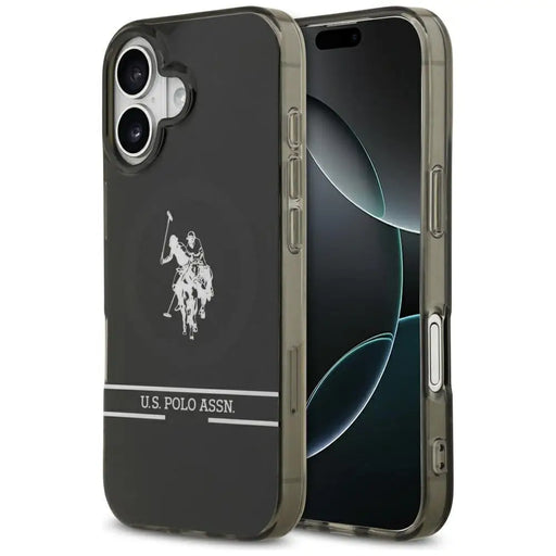 US Polo DH and Bottom Stripe Logo MagSafe iPhone 17 Case - Black - Cell phone cases and covers<<<HurtelXML