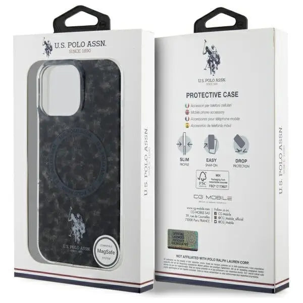 US Polo IML Ring MagSafe iPhone 16 Pro Case - Black - Cell phone cases and covers<<<HurtelXML