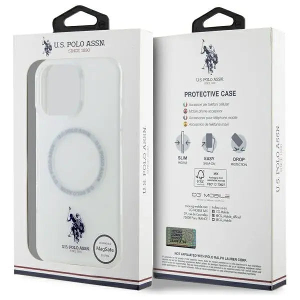 US Polo IML Ring MagSafe iPhone 16 Pro Case - White - Cell phone cases and covers<<<HurtelXML