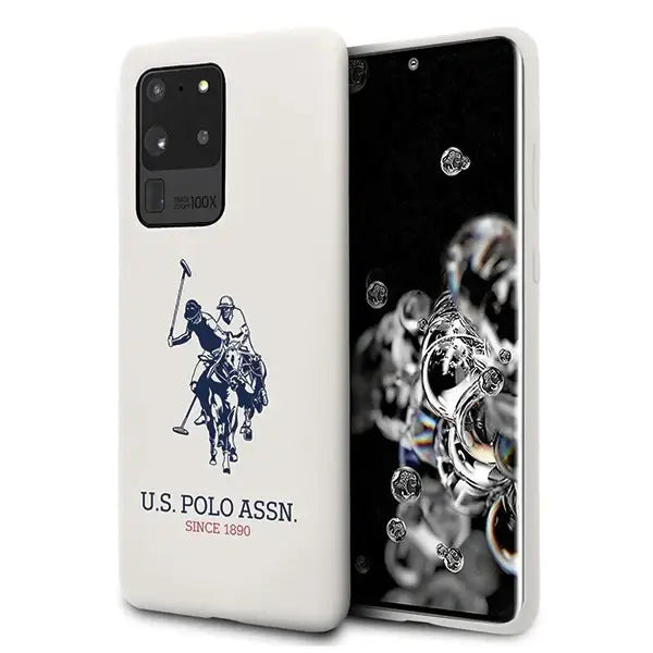 US Polo Silicone Collection Case for Samsung Galaxy S20 Ultra - White - Cell phone cases and covers<<<HurtelXML