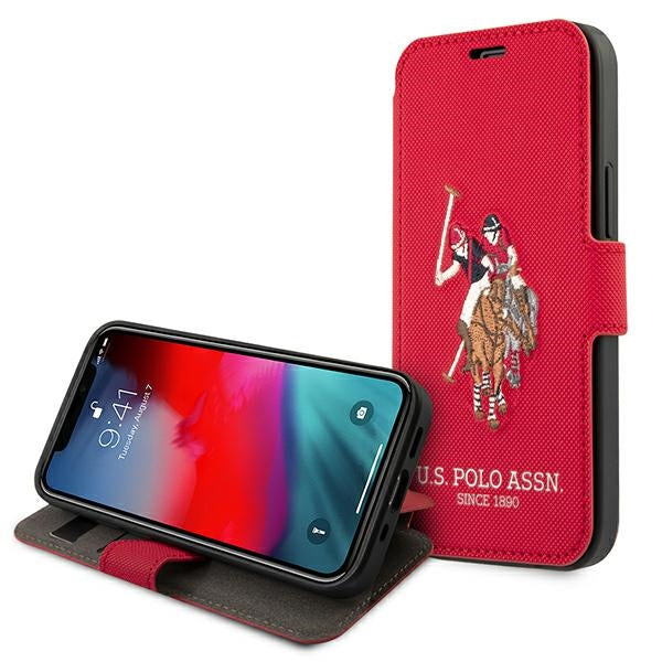 US Polo USFLBKP12MPUGFLRE iPhone 12/12 Pro 6,1’’ czerwony/red book Polo Embroidery Collection - Cell phone cases