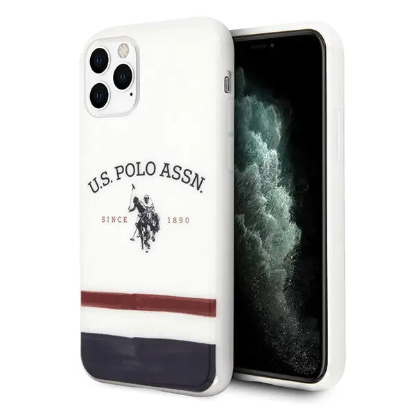 US Polo USHCN58PCSTRB iPhone 11 Pro biały/white Tricolor Pattern Collection - Cell phone cases and covers<<<HurtelXML