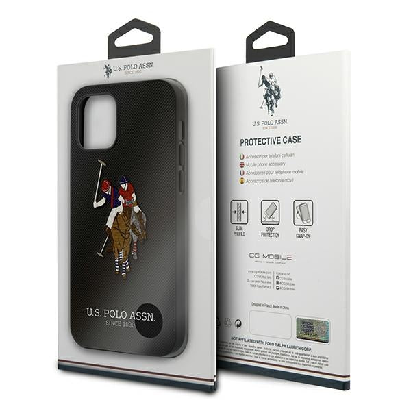 US Polo USHCP12LPUGFLBK iPhone 12 Pro Max 6.7’’ black/black Polo Embroidery Collection - Cell phone cases