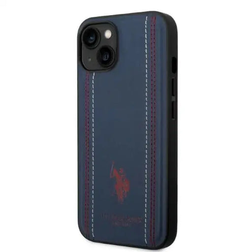 US Polo USHCP14SPFAV iPhone 14 6.1’’ navy blue/navy blue Leather Stitch - Cell phone cases and covers<<<HurtelXML