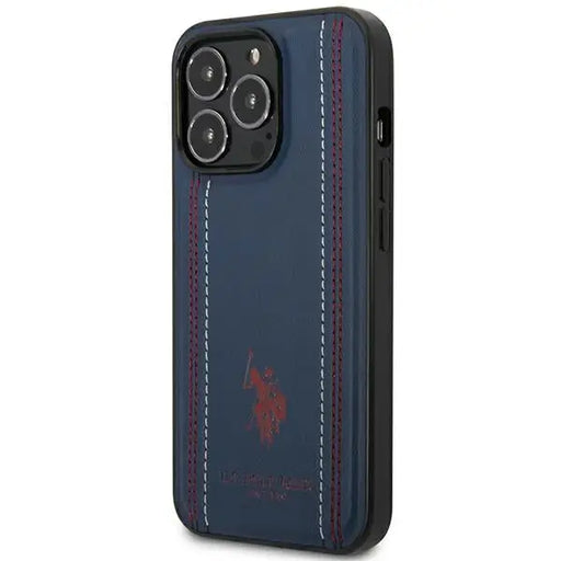 US Polo USHCP14XPFAV iPhone 14 Pro Max 6.7’’ navy/navy blue Leather Stitch - Cell phone cases and covers<<<HurtelXML