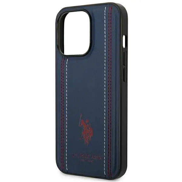 US Polo USHCP14XPFAV iPhone 14 Pro Max 6.7’’ navy/navy blue Leather Stitch - Cell phone cases and covers<<<HurtelXML