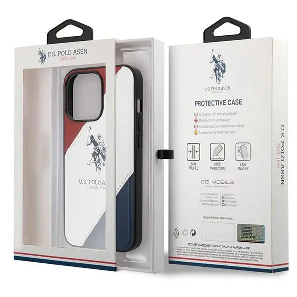 US Polo USHCP14XPSO3 iPhone 14 Pro Max 6.7’’ white/white Tricolor Embossed - Cell phone cases and covers<<<HurtelXML