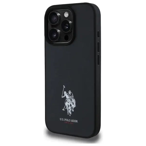 US Polo USHCP15XPGEK iPhone 15 Pro Max 6.7’’ black/black Leather Embroidered DH Color - Cell phone cases