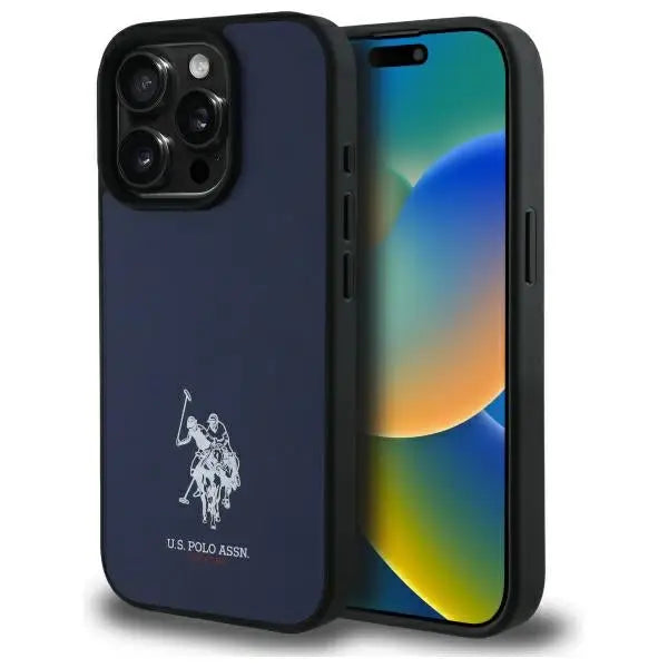 US Polo USHCP15XPGEV iPhone 15 Pro Max 6.7’’ Navy Leather Embroidered DH Color - Cell phone cases and covers<<<HurtelXML