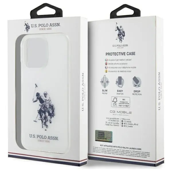 US Polo USHCP15XTPUHRBH iPhone 15 Pro Max 6.7’’ white Shiny Big Logo - Cell phone cases and covers<<<HurtelXML