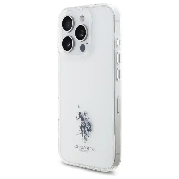 US Polo USHCP15XUSMT iPhone 15 Pro Max 6.7’’ Clear/Transparent IML Printed Double Horse Logo - Cell phone cases