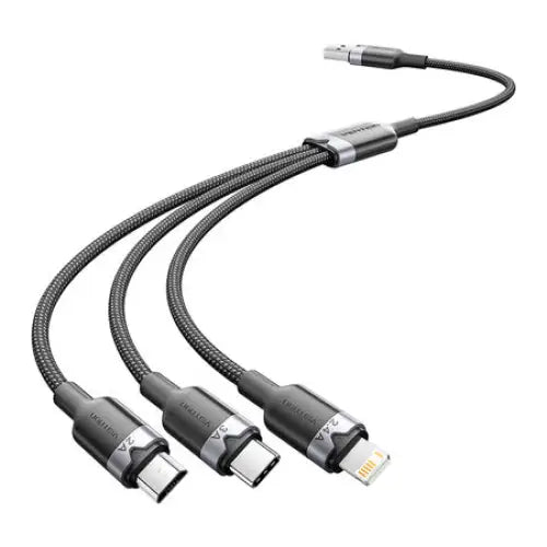 USB 2.0 A male to 3-in-1 USB-C Lightning and Micro-B male cable Vention 3A CTPBG 1.5m - Combo Cables<<<USB cables<<<GSM