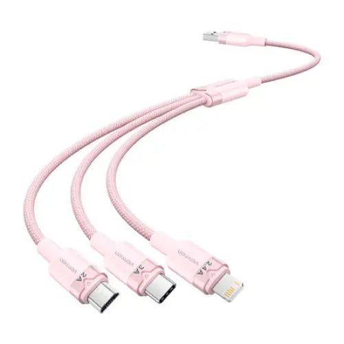 USB 2.0 A to 3in1 3A cable Vention CTPPG 1.5M (pink) - USB cables<<<Cables<<<IT Accessories<<<InnproXML