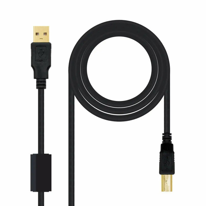 USB 2.0 A to USB B Cable NANOCABLE 10.01.1203 Black 3 m (1 Unit) - Компютър Кабели и адаптери<<<Компютри|