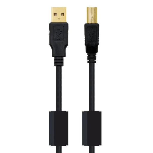 USB 2.0 A to USB B Cable NANOCABLE 10.01.1205 Black 5 m - Компютър Кабели и адаптери<<<Компютри|