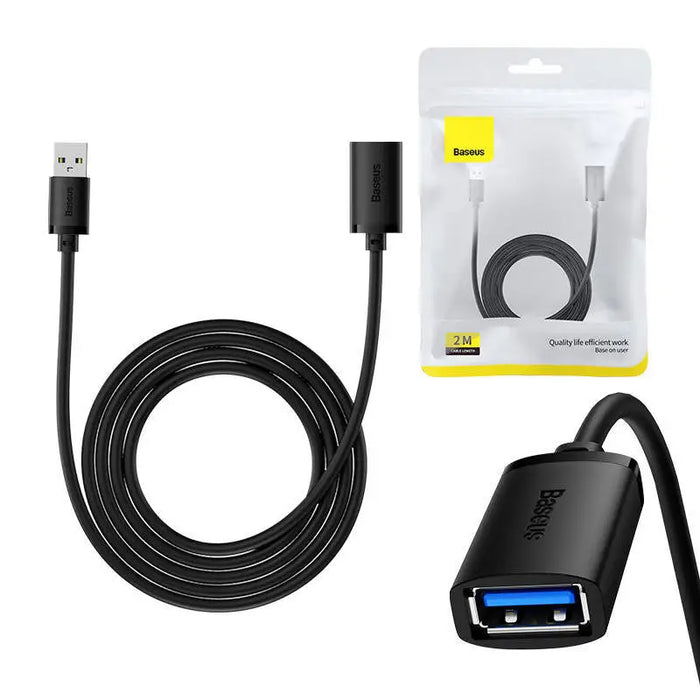 USB 3.0 Extension cable Baseus male to female AirJoy Series 2m (black) - USB cables<<<Cables<<<IT