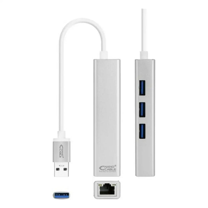 USB 3.0 to Gigabit Ethernet Converter NANOCABLE 10.03.0403 Silver - Компютър Кабели и адаптери<<<Компютри|