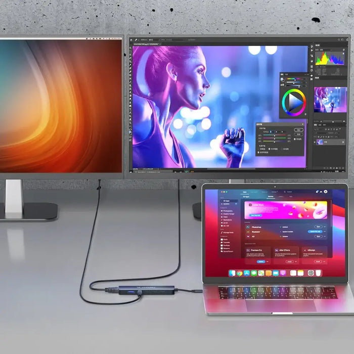 USB-C 6 in 1 Hub Wozinsky WHBC10Y4S Multifunctional Aluminum with 25 cm Cable - Gray - USB hubs<<<HurtelXML