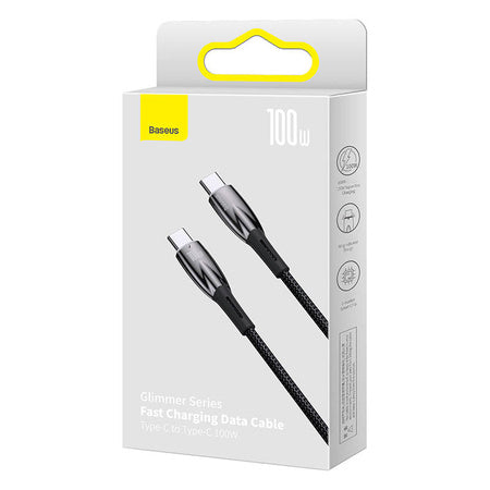 USB-C cable for USB-C Baseus Glimmer Series 100W 1m (Black) - USB-C to USB-C<<<USB cables<<<GSM
