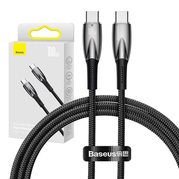 USB-C cable for USB-C Baseus Glimmer Series 100W 1m (Black) - USB-C to USB-C<<<USB cables<<<GSM