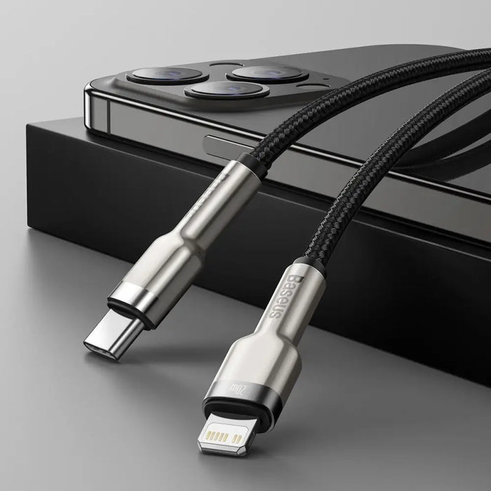 USB-C cable for Lightning Baseus Cafule PD 20W 1m (black) - USB-C to Lightning<<<USB cables<<<GSM