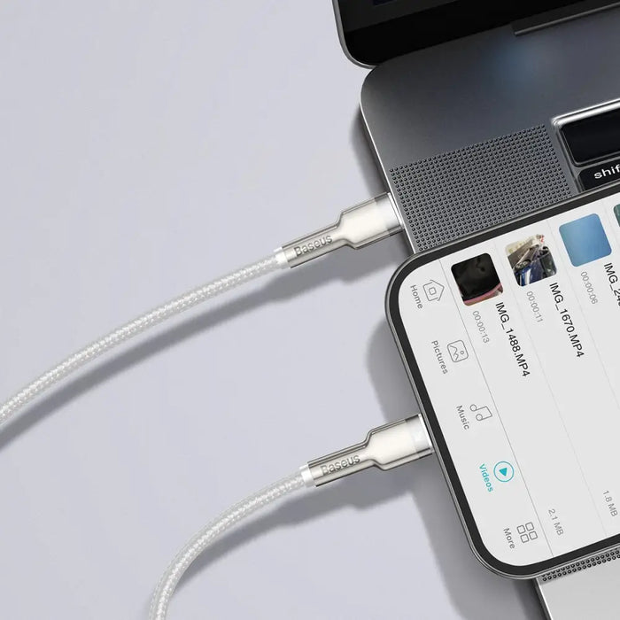 USB-C cable for Lightning Baseus Cafule PD 20W 1m (white) - USB-C to Lightning<<<USB cables<<<GSM