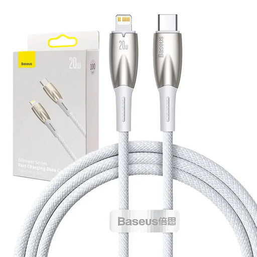 USB-C cable for Lightning Baseus Glimmer Series 20W 1m (White) - USB-C to Lightning<<<USB cables<<<GSM