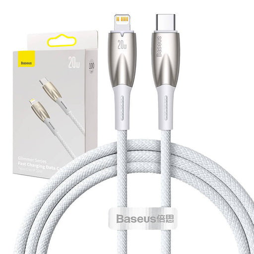 USB-C cable for Lightning Baseus Glimmer Series 20W 1m (White) - USB-C to Lightning<<<USB cables<<<GSM