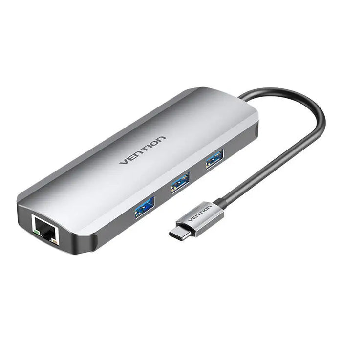 USB-C Docking Station to HDMI 3x USB3.0 RJ45 SD TF PD 0.15m Vention TOKHB (gray) - Docking stations<<<IT
