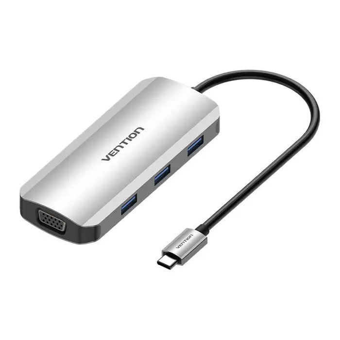 USB-C Docking Station to HDMI VGA 3x USB 3.0 PD 0.15m Vention TOIHB (gray) - Docking stations<<<IT