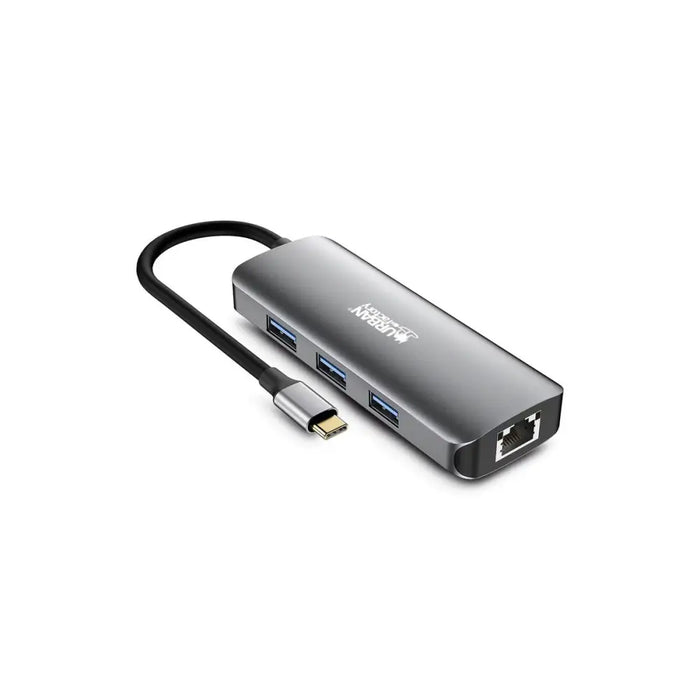 USB-C Hub Urban Factory MHC55UF Grey - Компютър Мрежи и компоненти<<<Компютри| Електроника<<<BigBuy&&&HUB