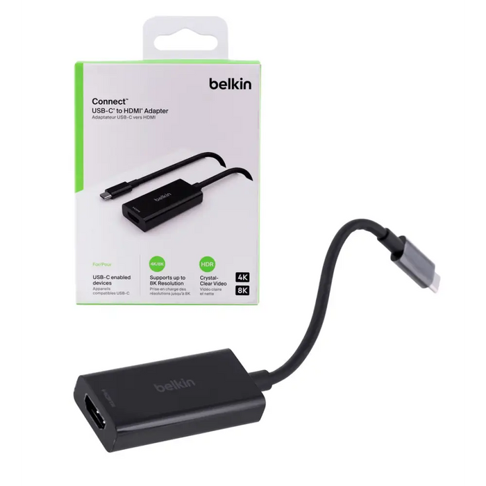 USB-C to HDMI Cable Belkin Black - AdaptersKBA-ADA<<<Cables and adaptersKBA<<<ActionPL&&&Компютър Кабели и